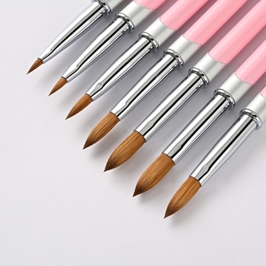 Pincel de aluminio para uñas Kolinsky, herramientas de manicura, pincel para uñas, <span class=keywords><strong>rosa</strong></span>, nuevo - Product Image 4