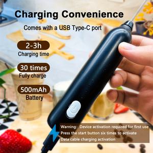 Batidora eléctrica portátil al por mayor del fabricante, batidora de café, espumador de leche, mezclador de harina con carga USB, licuadora portátil - Product Image 4