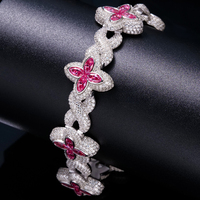 Whoselase Bracelet Tennis Luxe Hip Hop pour Hommes et Femmes, en Argent 925, entièrement serti de moissanite et de diamants, avec breloques Infini, Marquise et Trèfle