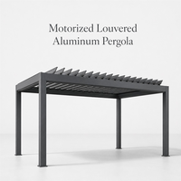 Pergola motorisée à lames orientables en aluminium avec télécommande pour terrasse extérieure et jardin