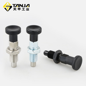 TANJA Bouton poussoir S20 en acier inoxydable à rappel par ressort, goupille d'indexation à tête ronde, filetage grossier 20 mm, usage général - Product Image 1