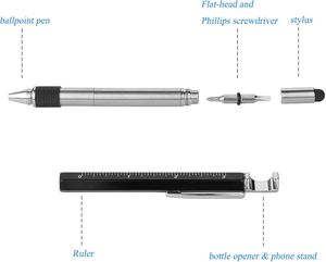 Многофункциональный металлический стилус 8 в 1 - Product Image 4