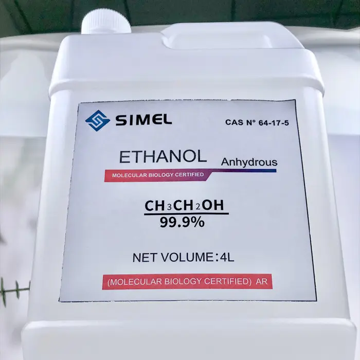 इथेनॉल आपूर्तिकर्ता ethanole c2ho5 64-17-5 निर्जल 99.9 निरपेक्ष औद्योगिक ग्रेड के साथ नि: शुल्क नमूने