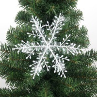 Décoration de Noël en plastique blanc effet neige 11/15/23CM, motif dessiné au trait, pour arbre de Noël, fenêtre, mur, escalier, table