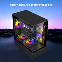 ZeroMaster Gamer boîtier d'ordinateur de bureau pleine vue courbe verre tour verticale expérience de jeu saine