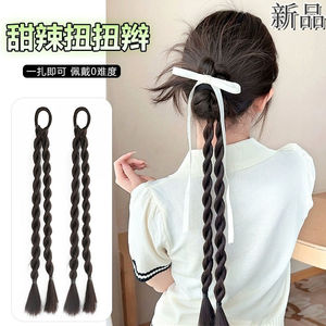 Extensiones de Cabello Trenzadas de Dos Hilos, Cola de Caballo Larga y Realista para Mujer, Material de Fibra Resistente a Altas Temperaturas - Product Image 6