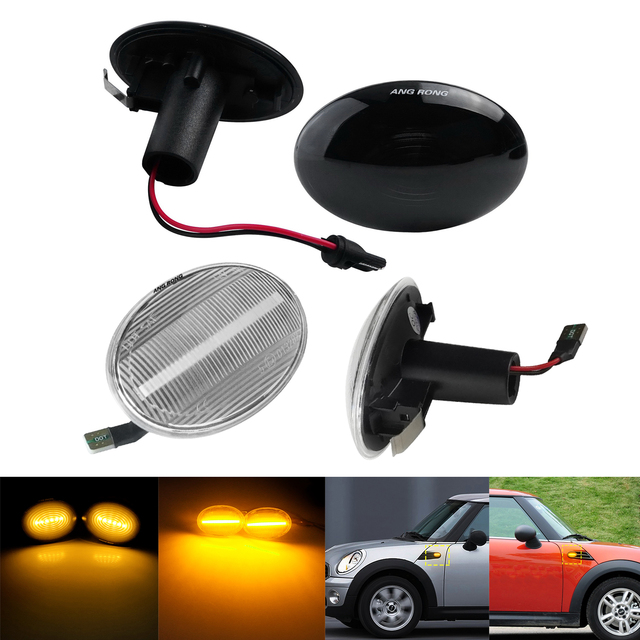 New Amber LED Side Indicator for BMW Mini Cooper 2007-2015 Turn Signals Marker Light R55 R56 R57 R58 R59 Side Turn Signal Light