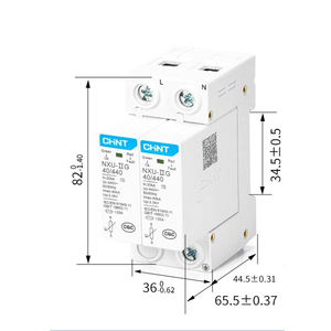 อุปกรณ์ป้องกันไฟกระชาก NXU 2P 65KA เครื่องป้องกันไฟกระชากในครัวเรือน 275v โมดูลป้องกันไฟกระชากแบบสามเฟส 385v - Product Image 2