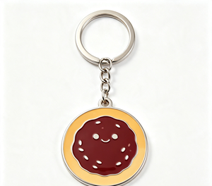 Round Pizza Metal <b>Key</b> Chain Enamel Keyring Silver <b>Ring</b> <b>Bag</b> Charm Gift Souvenir - Product Image 4