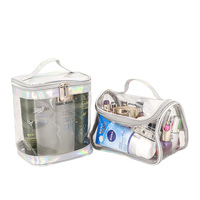 Sac de maquillage de toilette Transparent étanche, grande capacité, sacoche Portable à poignée, sac de rangement imperméable pour nettoyage de peau de voyage en usine