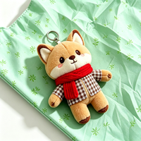 Sac à main en nylon OEM très populaire avec breloque personnalisée en peluche renard, sac à main portable en peluche renard habillé de style dessin animé