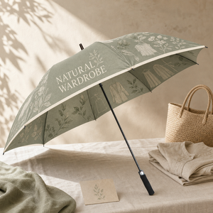 Parapluie de golf personnalisé style naturel avec logo de marque, parapluie de golf d'extérieur, cadeau promotionnel OEM pour clubs, hôtels et marques - Product Image 1