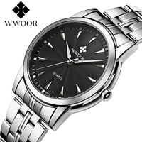 Montre de luxe pour homme WWOOR 8028, quartz, acier inoxydable, 3 ATM résistant à l'eau, mouvement Citizen, prix de gros avantageux