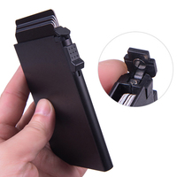 X-WORLD dompet ramping aluminium minimalis pria, dompet penghalang uang dan tempat kartu ID kredit dengan desain Pop-Up