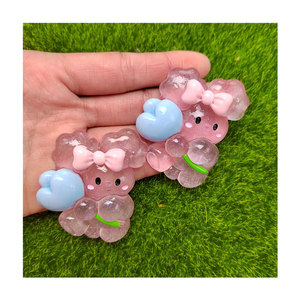 Charmes lumineux de grande taille 57 mm, <span class=keywords><strong>lapin</strong></span> cabochon, fournitures artistiques, bricolage, boucles d'oreilles, résine, décoration artisanale, cadeau <span class=keywords><strong>fait</strong></span> <span class=keywords><strong>maison</strong></span>, décoration de coque de téléphone - Product Image 4