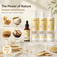 Marque privée sans sulfate, eau de riz biologique végétalienne, anti-pelliculaire, huile de biotine naturelle, ensemble de shampoing et d'après-shampoing pour la croissance des cheveux
