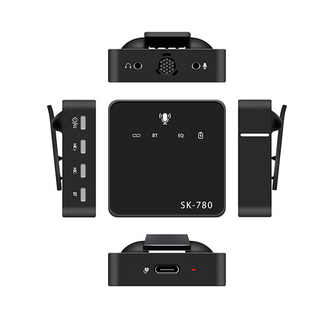 Biner Professional SK780 Mobile Phone Wireless Collar Clip Microphone for Phone