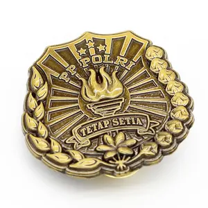 Customized Promotion Plated Life Size Folk Art 3D Badge Premium Collectible Emblem Antique Metal Pin Premium Collectible Emblem