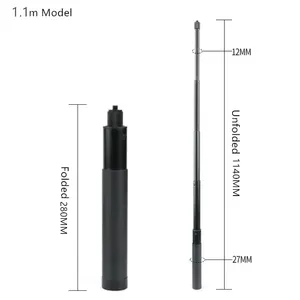 Palo de Selfie Invisible de 3 metros, edición extendida extensible de fibra de carbono para cámaras <span class=keywords><strong>Insta360</strong></span> <span class=keywords><strong>One</strong></span> <span class=keywords><strong>X2</strong></span> X3 X4 X5 Go Pro Hero - Product Image 5