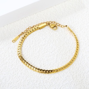 Pulseras de Cadena Gruesa de Acero Inoxidable 316L, Chapadas en Oro de 18K, Estilo Cubano, para Hombre y Mujer, Venta al Por Mayor - Product Image 1