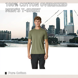 Camiseta Casual de Algodón 100% para Hombre, Corte Regular, Manga Corta, Gruesa, con Logotipo Personalizado Estampado, Tejido de Punto, Diseño Liso - Product Image 3