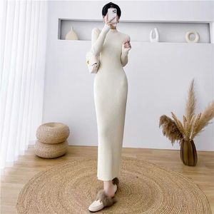 bra to wear with strapless dress Women's Maxi Slim Long Sleeve Turtleneck Dress – Fii Wear main image 0