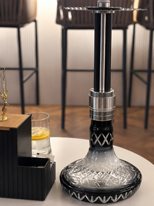 Cachimba de Acero Inoxidable 304 de Alta Resistencia con Base de Vidrio Reforzado de 55cm, Manguera Única, para Salón/Bar, Venta al por Mayor OEM - Product Image 4