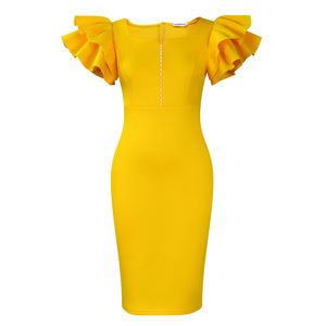 Robes de soirée d'été pour femmes, robe formelle à manches bouffantes à paillettes, robes élégantes pour l'église pour femmes - Product Image 6