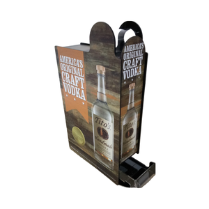 Soporte de exhibición de botella de licor de alimentación por gravedad de madera moderno, organizador de vodka de mesa, estante de venta al por menor de whisky para Bar, tiendas de conveniencia - Product Image 2