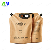 Custom Printed Sustainable Refill Foil Stand up Waterproof Liquid Kraft Paper Bags Spout Pouch