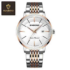 Binbond Men's Watch Analog Steel Strap Waterproof Luminous Date Display Quartz Watch - Product Image 5