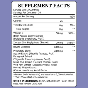 Gummies de qualité supérieure pour les fesses, saveur pêche, avec 1000 mg de collagène bovin, pour des fesses lisses et rondes, améliorant l'élasticité. - Product Image 2