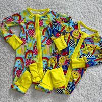 Pyjamas en bambou pour nouveau-nés et tout-petits, combinaisons à fermeture éclair en tissu de bambou pour bébés, vente en gros