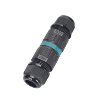 Boîtier de connecteur circulaire étanche IP68 à 3 broches sans vis, bornes en laiton nickelé pour éclairage paysager LED 24A 450V