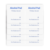 Tampons d'alcool non tissés à usage unique en gros, 75 % d'alcool éthylique, lingettes de préparation à l'alcool