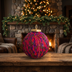 Lanterne de Noël ronde tissée à la main avec revêtement anti-éclats et résistant à la chaleur, décoration de maison, suspendue pour les fêtes - Product Image 3
