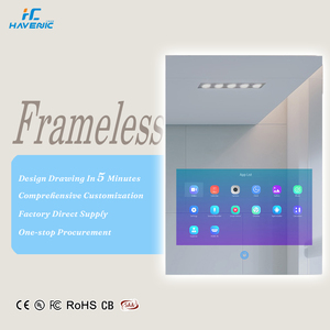 Specchio da Bagno con Schermo Touch <span class=keywords><strong>TV</strong></span> e Illuminazione Tricolore Regolabile per Hotel e Camper, Specchio LED Retroilluminato - Product Image 1