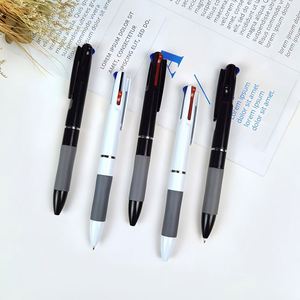 Nouveau design, stylo bille rétractable promotionnel en caoutchouc, 3 couleurs, en plastique, en gros, pas cher, encre rouge, noire, bleue, 1,0 mm - Product Image 1