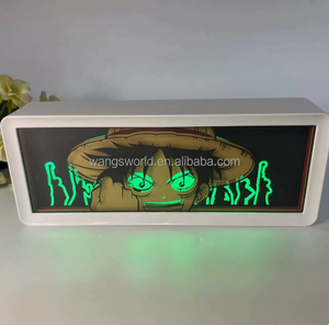 Lampe de chevet Roronoa Zoro Lightbox RGB avec rétroéclairage, piles 3AA, connexion USB-C, lampe de table 3D en papier découpé, thème anime. - Product Image 4