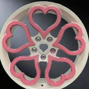 Jantes de voiture roses personnalisées en alliage forgé en forme de cœur pour <span class=keywords><strong>Mini</strong></span> <span class=keywords><strong>Cooper</strong></span> vw Beetle Audi A3 16 17 18 19 20 22 pouces 4 5 trous Pièce auto - Product Image 3