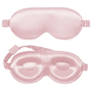 定制标志丝绸眼罩睡眠眼罩100% 桑蚕丝3D眼罩舒缓疲劳冷却