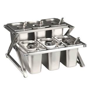 Kim Loại Nhà Hàng nhà bếp Cung cấp trái cây <span class=keywords><strong>salad</strong></span> chuẩn bị trạm bao gồm gia vị hộp gia vị drinkware phụ kiện - Product Image 5