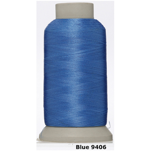 Fil à broder Yi-flash 3600 yards 108D 2 plis en polyester sur cônes bleu 9406A haute ténacité 100g - Product Image 1