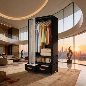 <span class=keywords><strong>Armoire</strong></span> <span class=keywords><strong>de</strong></span> <span class=keywords><strong>rangement</strong></span> portable autoportante en stock aux États-Unis, avec design japonais multicouche, grande capacité, style simple - Product Image 5