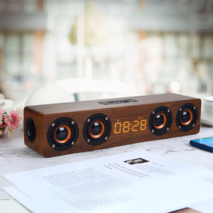 Kc Compliant 20W Xách Tay Loa Bằng Gỗ Có Thể Sạc Lại Hiệu ứng Bass Với LED Hiển Thị Kỹ Thuật Số Đồng Hồ Báo Thức Và FM Radio Đối Với Trang Chủ - Product Image 6