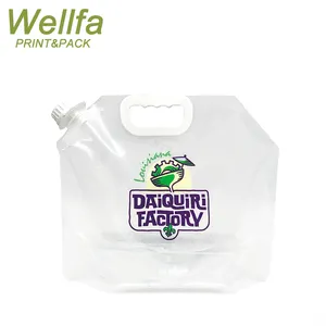 Transparent Clear 1L 3L 5L Oil Liquid 1 Liter Foldable Packing 3.3L Stand Up Spout Pouch Plastic Drinking Water Bag