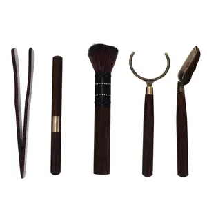 Harmony Hot Selling High Quality Ancient Chinese Ebony Ceremony Six Gentlemen Kung Fu Tea Ceremony Six Gentlemen Set