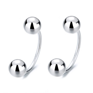 Ventes chaudes : Barre incurvée à filetage interne avec billes, piercing en argent sterling 925, boucle d'oreille, corps, sourcil, ongle, bijoux simples - Product Image 5