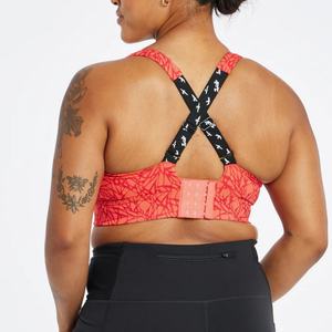 Soutien-gorge de sport transparent à bretelles, col montant, fermeture éclair frontale, avec coussinets intégrés, idéal pour la natation et l'entraînement - Product Image 4