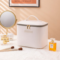 Organisateur de cosmétiques de voyage portable grande capacité, étanche, avec double fermeture éclair, pour femmes, logo personnalisé
